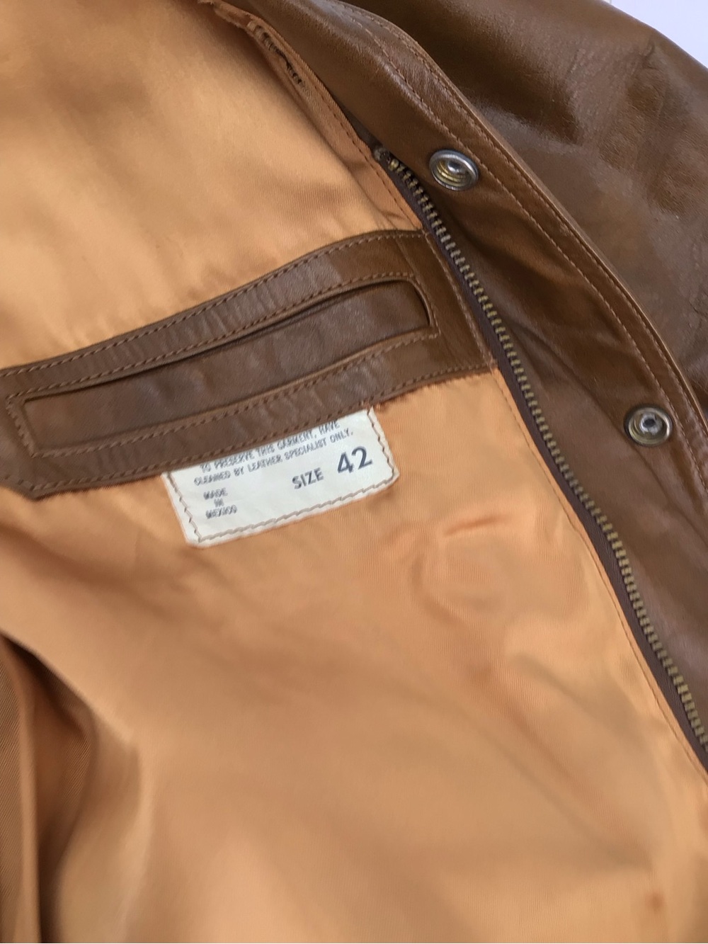 Vintage 70s Kawasaki Dealer Only RARE Genuine Leather Jacket Sz Large Brown Z-1 - Picture 11 of 16